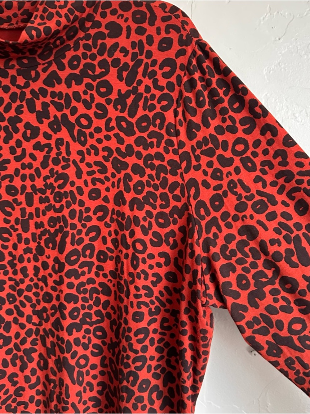 Ava & Viv Women’s Rust Black Animal Print Mock Neck Long Sleeve‎ Top Size 1X EUC - Picture 6 of 8